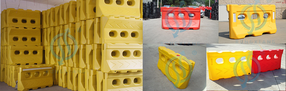 Barrera llena de agua con flechas indicadoras